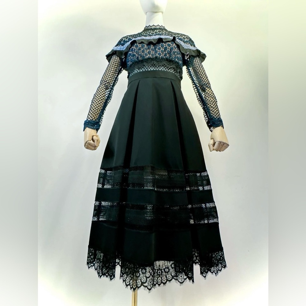 π€ Self-Portrait Bellis Lace Trim Midi Dress β Authentic - Picture 9 of 16